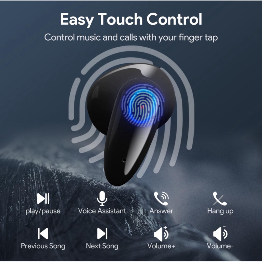 Wireless Earbuds w/Digital Display Charging Case • Compatible w/iPhone & Android - Picture 9 of 13